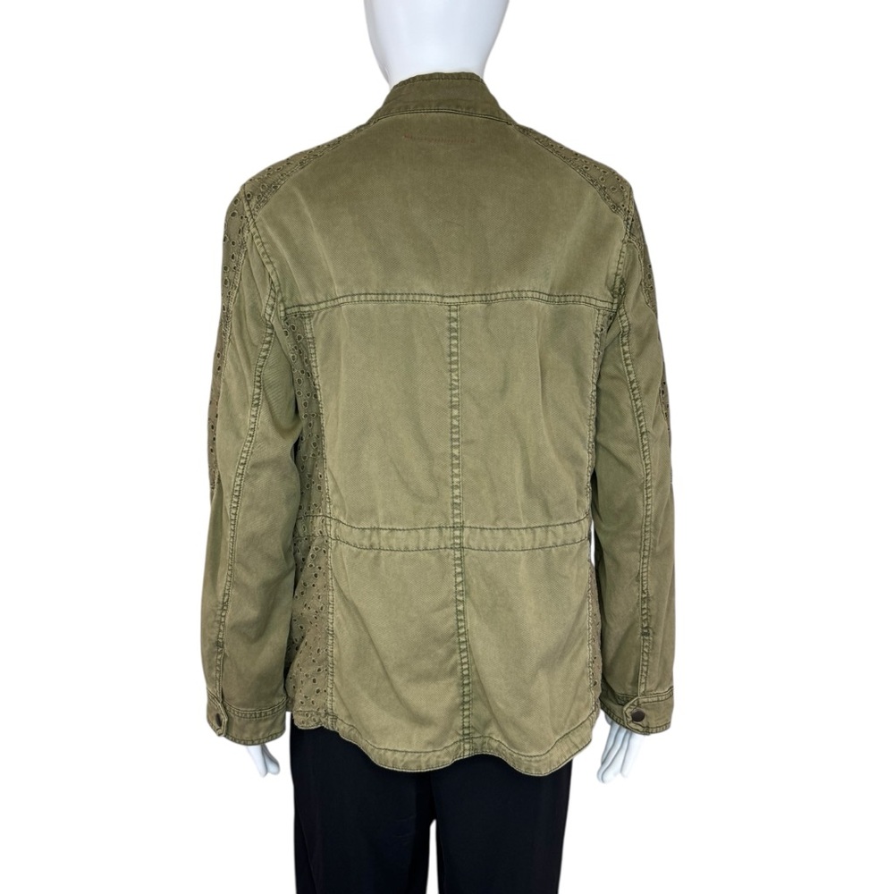 Anthropologie Hei Hei Green Marais Eyelet Anorak Utility Jacket L - Picture 7 of 9